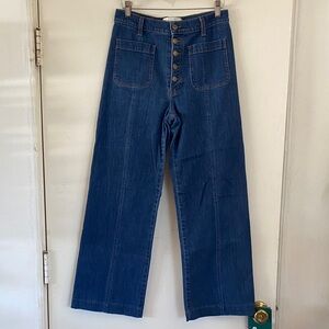 Reformation Blue Wide Leg Jeans